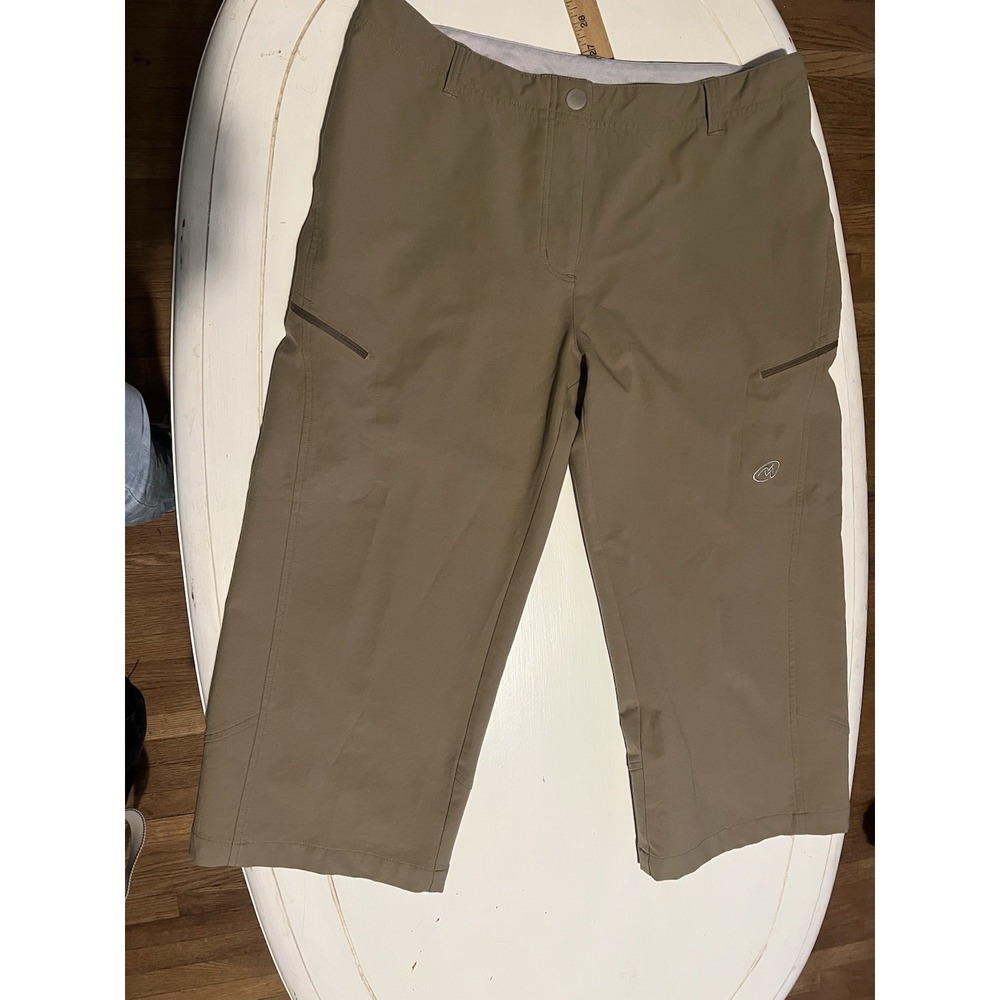 Cloudveil‎ Pants Womens 12  Green Polyester Capri Straight Leg Hiking Outdoor